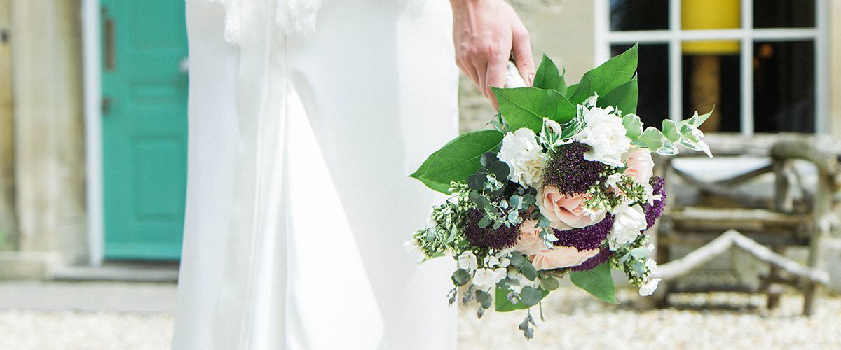 Bride with Eucalyptus bouquet
